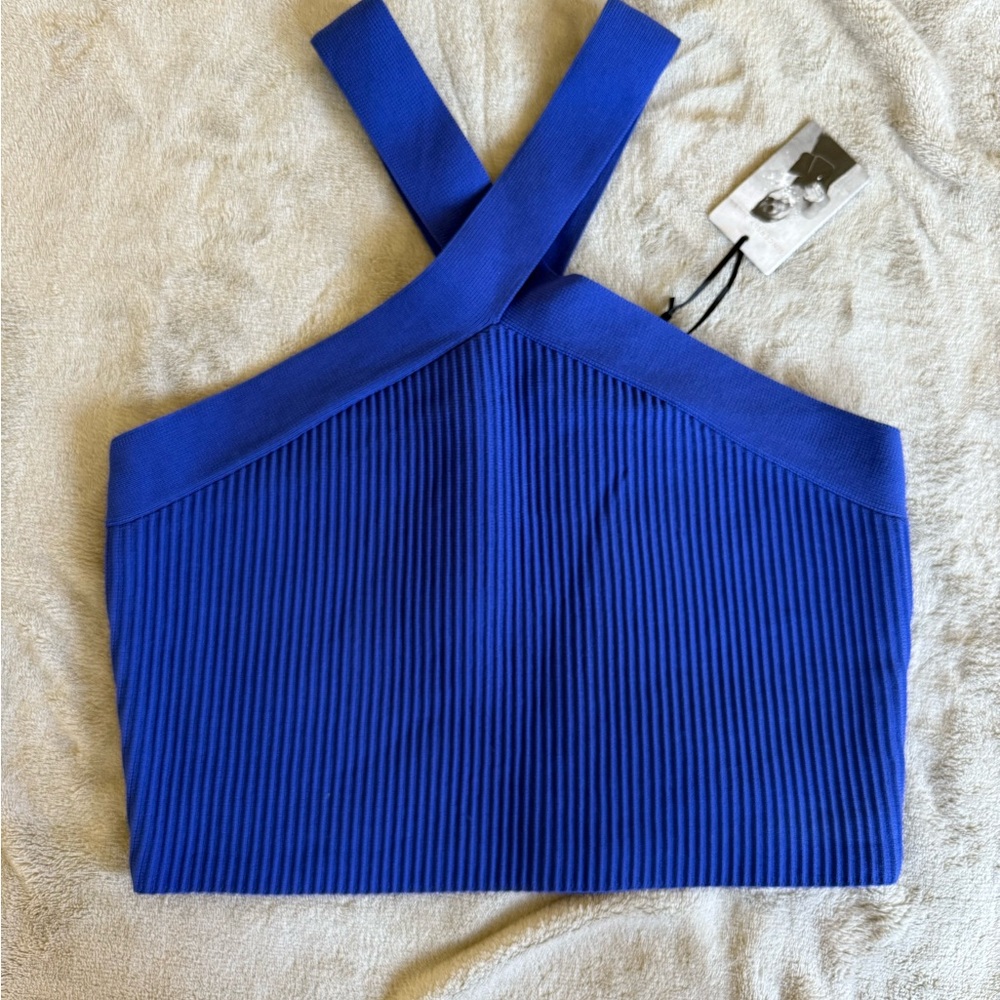 Sincerely Jules Royal Blue Cross-Strap Tank Top
